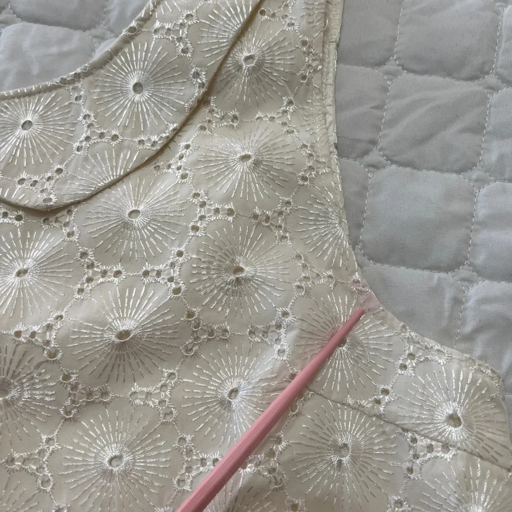 Tulle | Anthropologie | XL Ivory Eyelet Top | Peter Pan Collar | Vintage Look - Picture 10 of 12